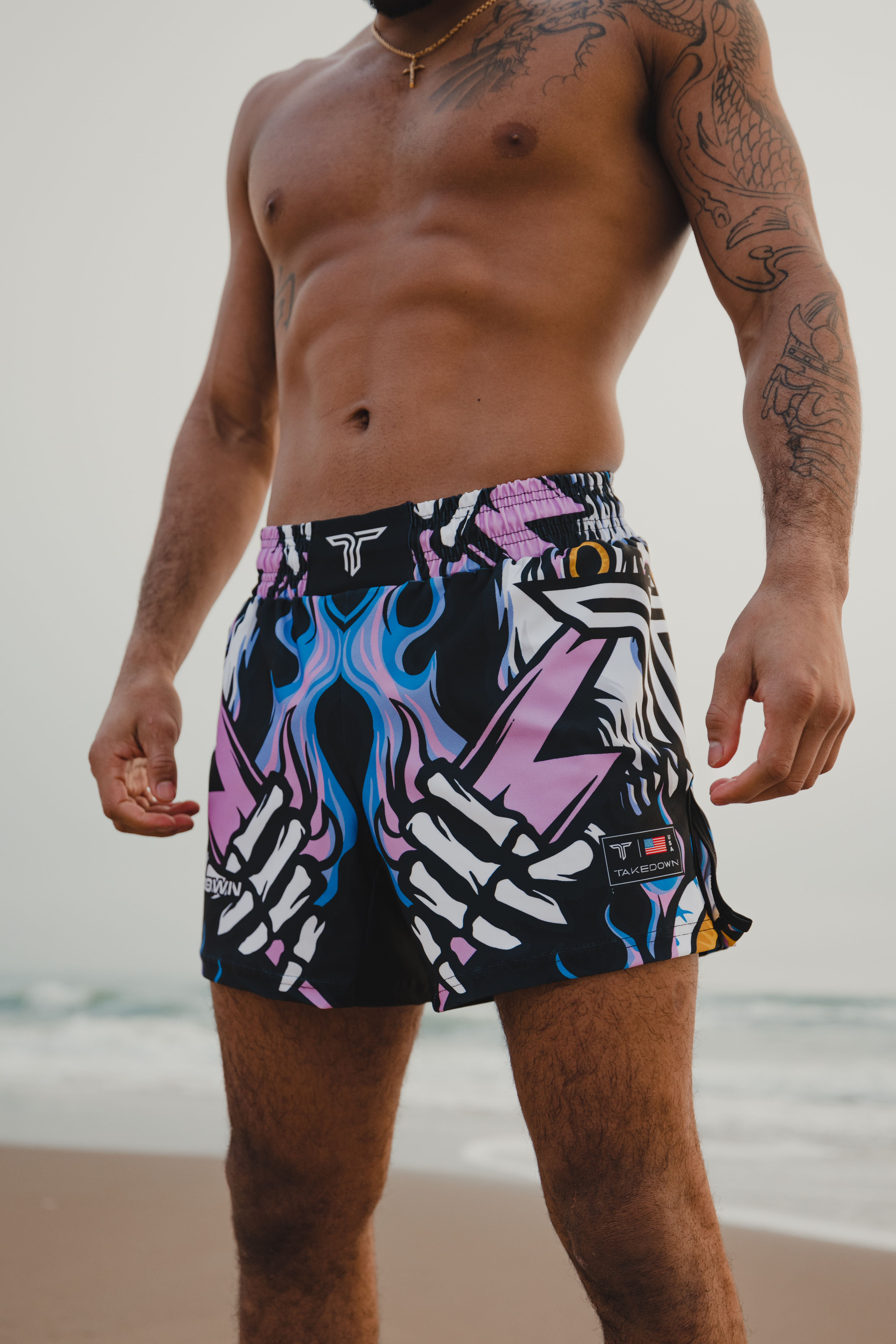 Lightning Skull Fight Shorts (5“&7“ Inseam)