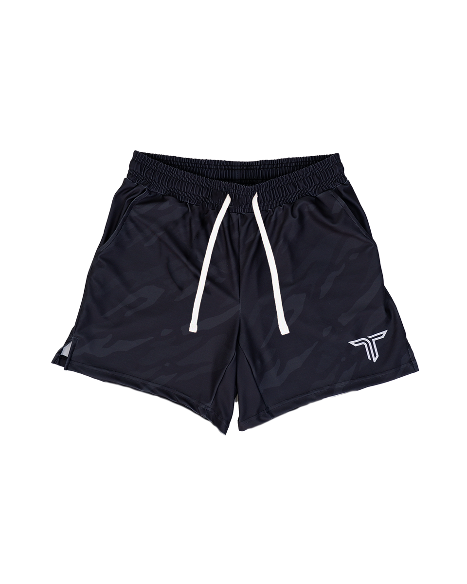 Black Ghost Camo Gym Shorts (5"&7" Inseam) Takedown Sportswear