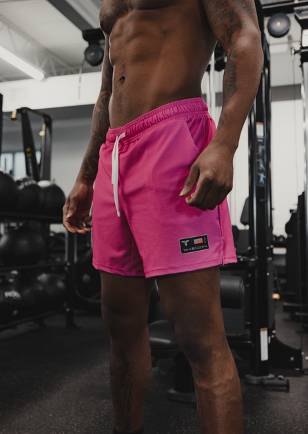 Pop Pink Core Gym Shorts 5 7 Inseam