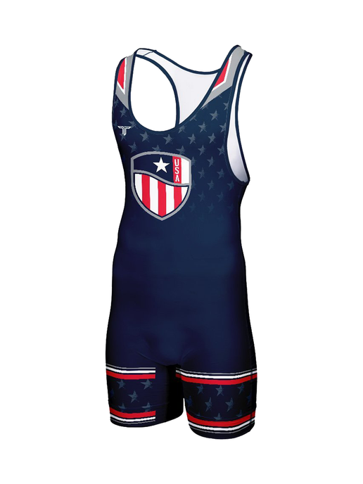 Youth Stars And Bars Wrestling Singlet