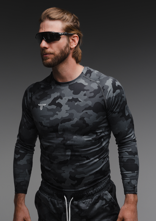 Urban Camo Long-Sleeve Rashguard - Black