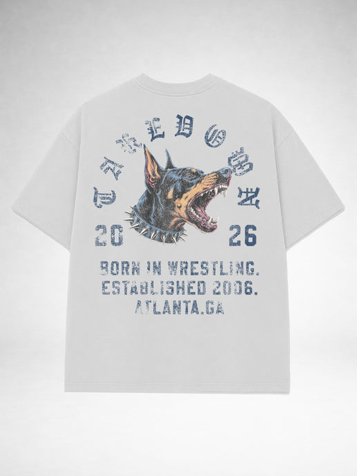 Takedown Oversized Tee - ”Born in Wrestling” - White