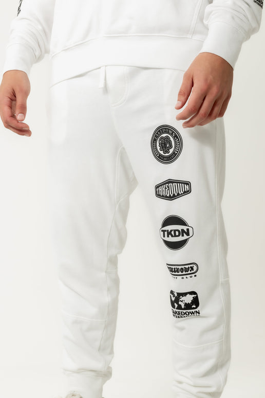 Logo Stack Jogger - White