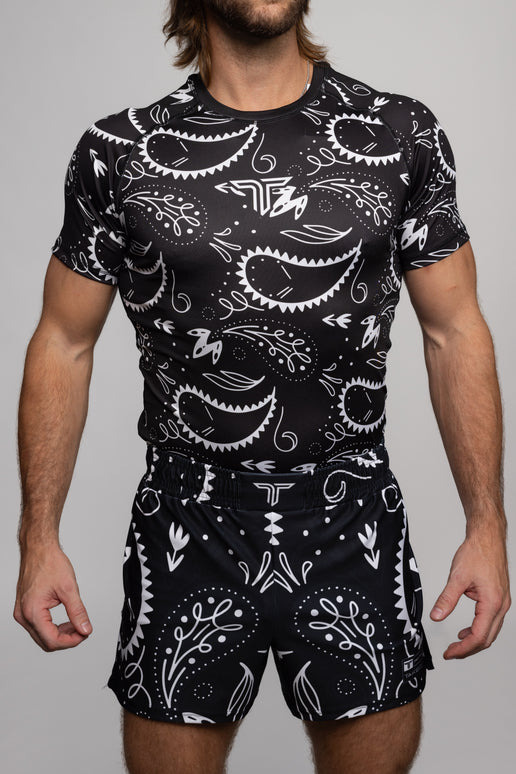 Bandana Black Fight Kit (Fight Short & Rashguard Bundle)