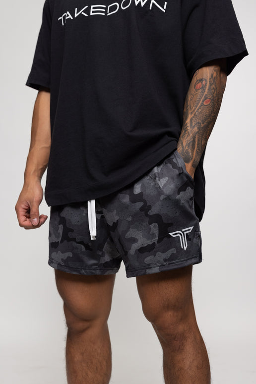 Urban Camo Gym Shorts (5” & 7” Inseam) - Black