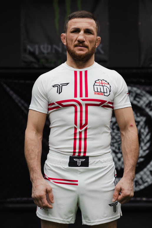 Merab Dvalishvili Short-Sleeve Rashguard - White