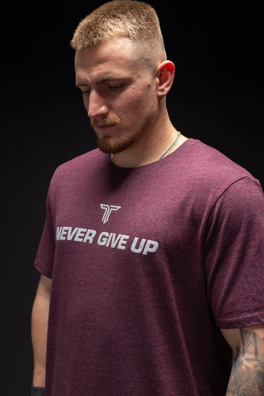 Never Give Up Triblend T-Shirt - Maroon