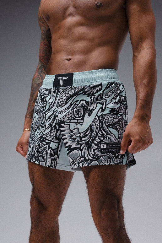 Iron Dragon Fight Shorts (5”&7“ Inseam) - Mint