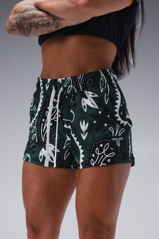 Bandana Women's Gym Short (3” Inseam) - Hunter