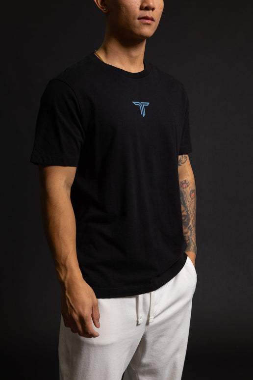 Essential T-Shirt - Blue Icon - Black