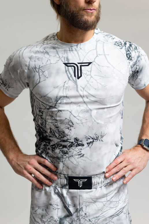 Snow Hunter Camo Short-Sleeve Rashguard