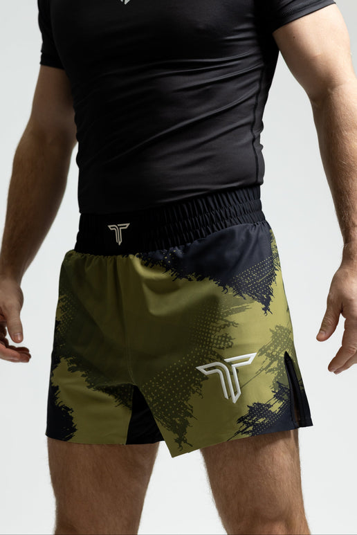 Kaos Camo Pro Fight Shorts (5” & 7” Inseam) - Military Green