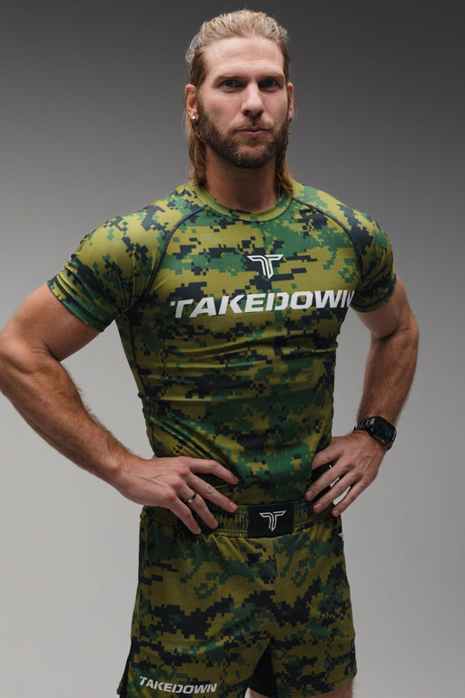 Land Camo Short-Sleeve Rashguard