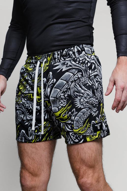 Iron Dragon Mesh Training Short (5” Inseam) - Black Acid