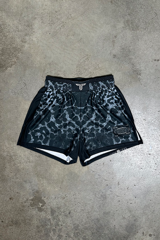Predator Series: Black Jaguar Fight Shorts (5” Inseam) *PREORDER*