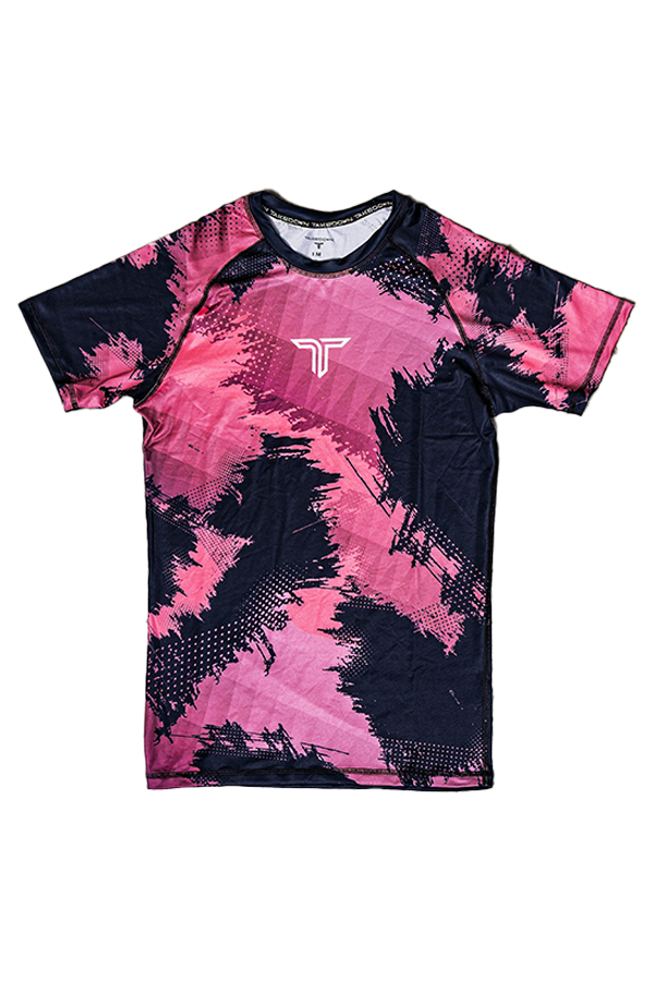Youth Kaos Camo Short-Sleeve Rashguard - Watermelon
