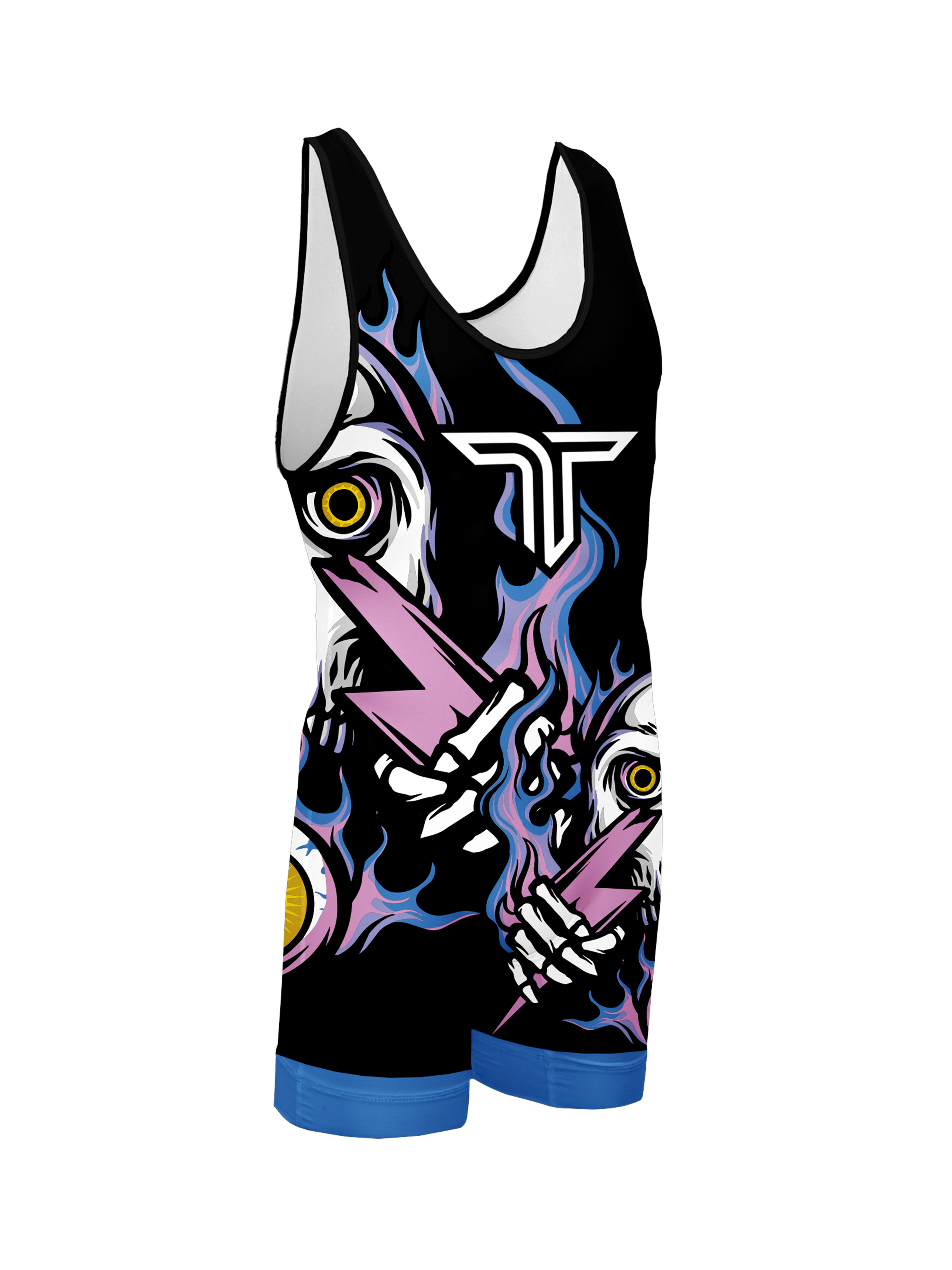 Lightning Skull Wrestling Singlet Takedown Sportswear