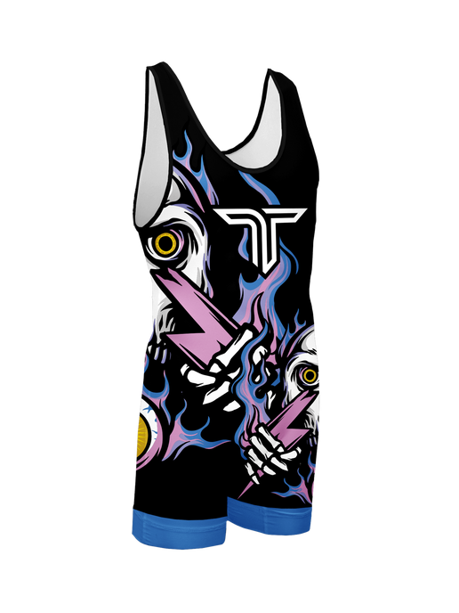 Lightning Skull Wrestling Singlet Takedown Sportswear