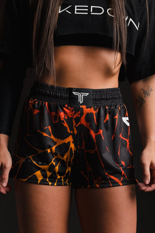 Magma Women's Fight Shorts (3” Inseam) - Lava