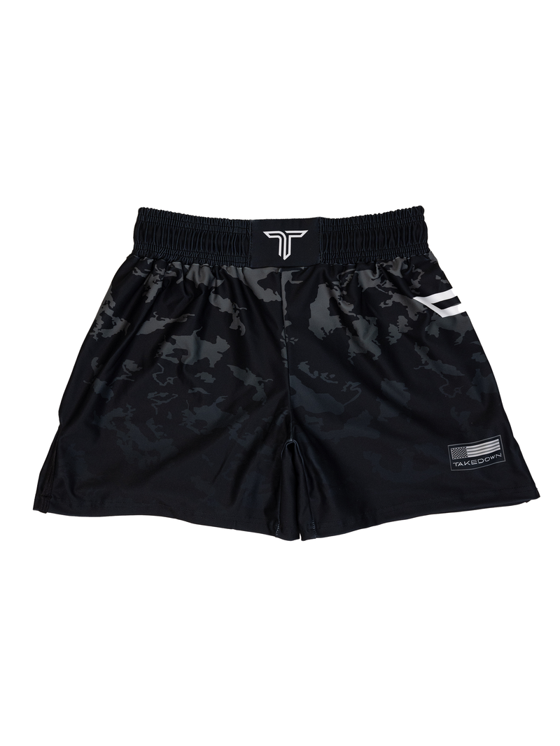 Black Ghost Camo Gym Shorts (5&7 Inseam) – Takedown Sportswear