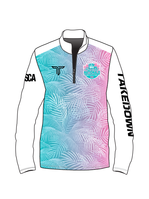 2026 NHSCA Nationals Quarter Zip - Pink/Blue *PREORDER*