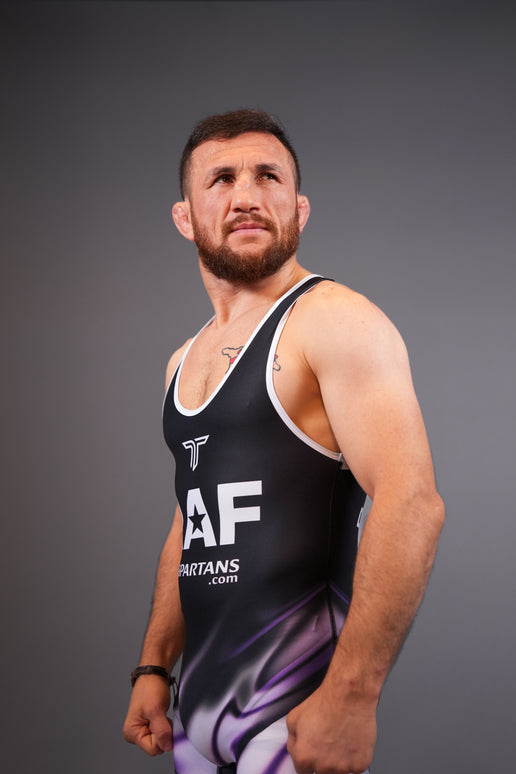 RAF09 Wrestling Men's Singlet - Black Purple