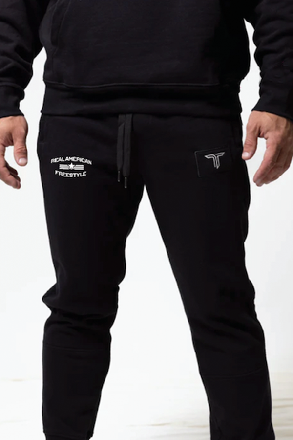Real American Freestyle Leg Patch Heavyweight Jogger - Black