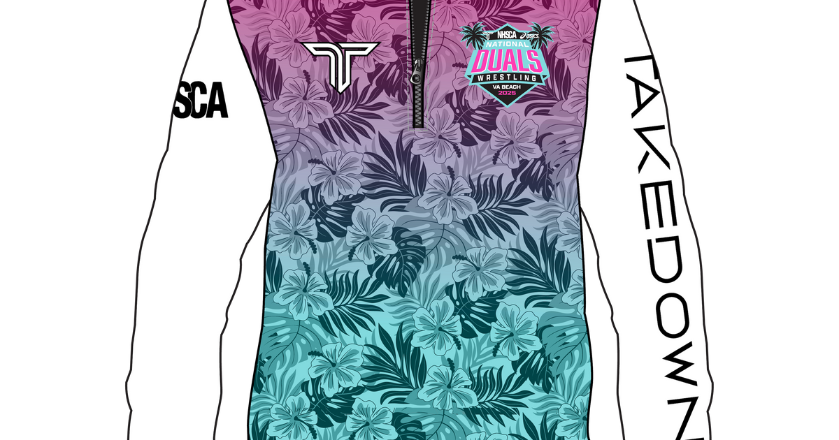 2025 NHSCA Duals Quarter Zip - Pink/Blue – Takedown Sportswear