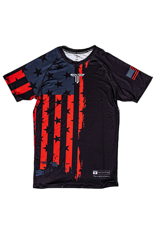 Youth Stars & Stripes Short-Sleeve Rashguard - Black