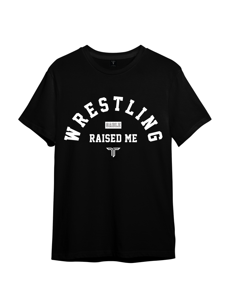 Gable Steveson 'Wrestling Raised Me' T-Shirt - Black