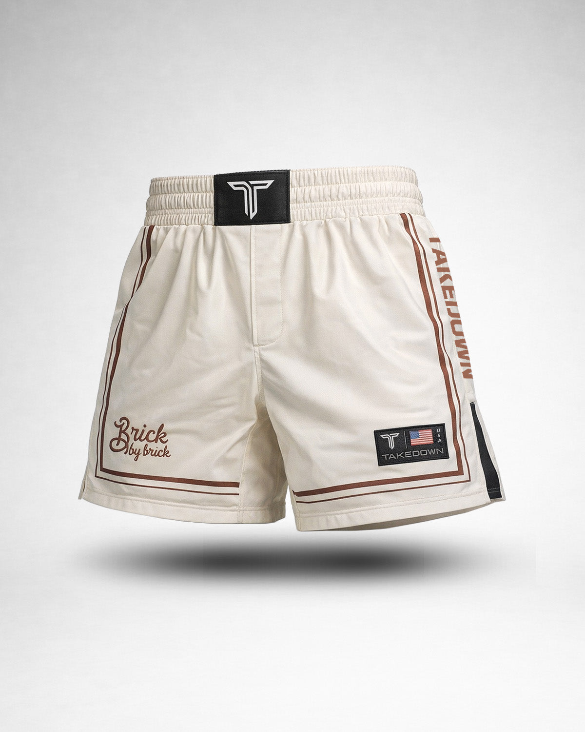 Brick By Brick Fight Shorts - Vintage White (5