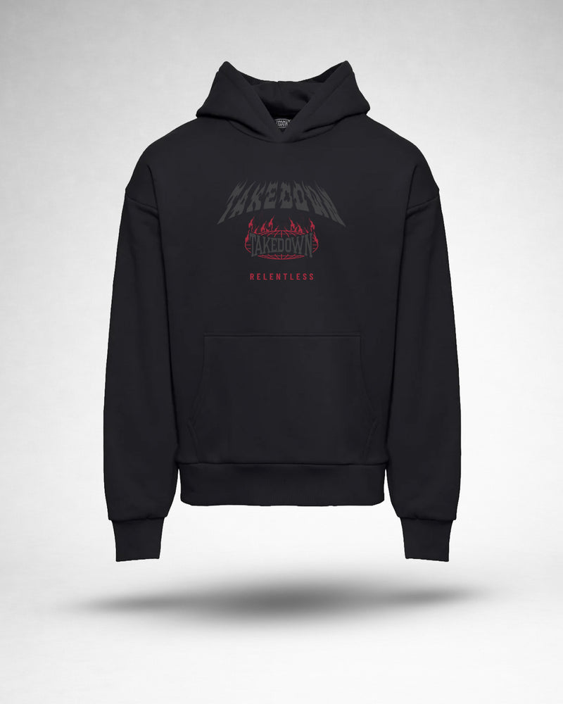 Takedown ”Relentless Flames” Graphic Hoodie - Black