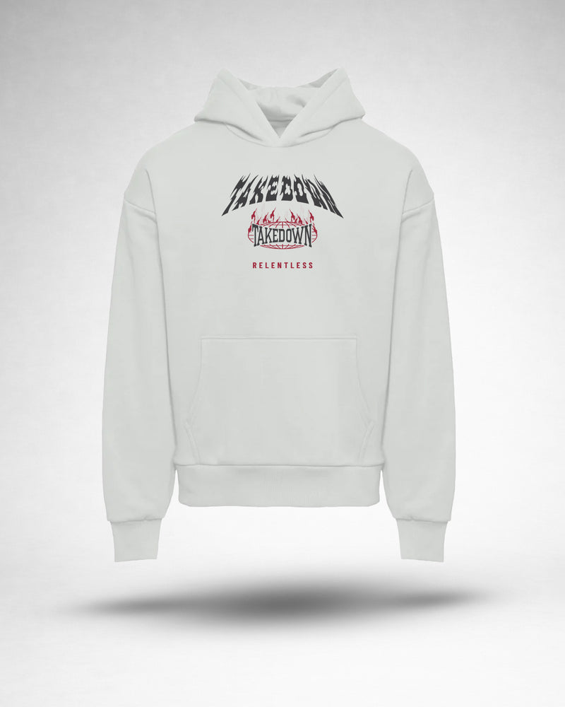 Takedown ”Relentless Flames” Graphic Hoodie - Bone