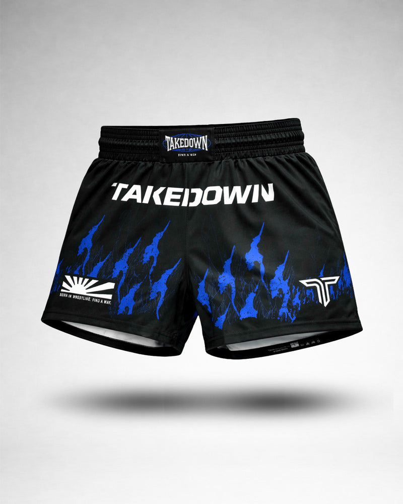 Relentless Flames Fight Shorts (5” & 7” Inseam) - Blue