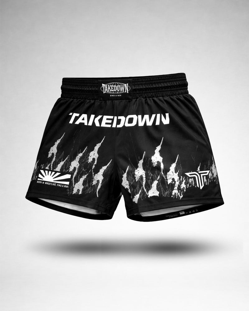 Relentless Flames Fight Shorts (5” & 7” Inseam) - White