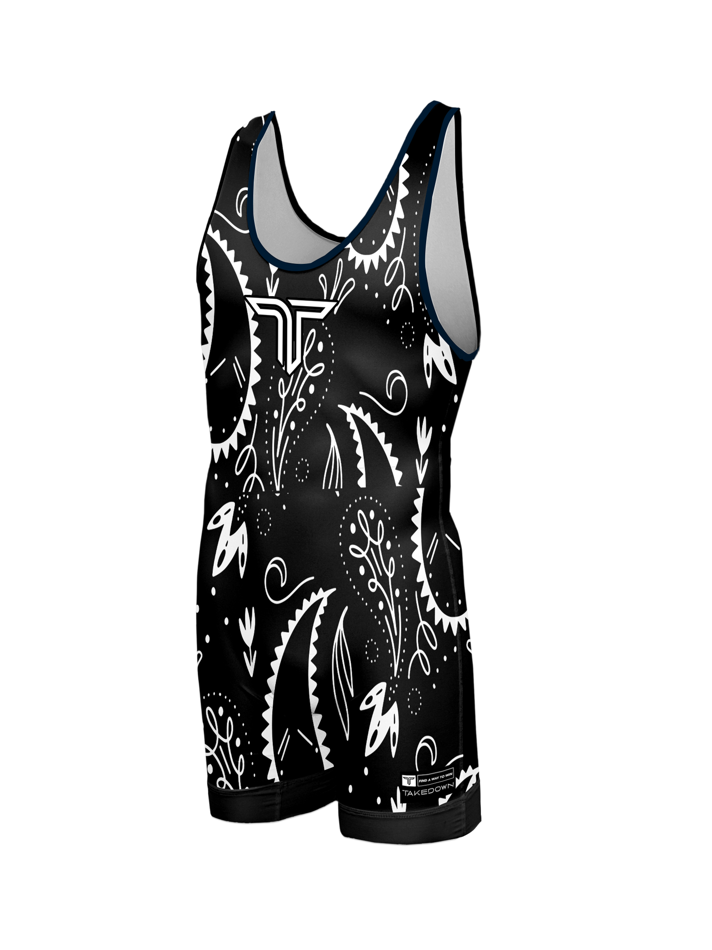 Bandana Wrestling Singlet Black Takedown Sportswear