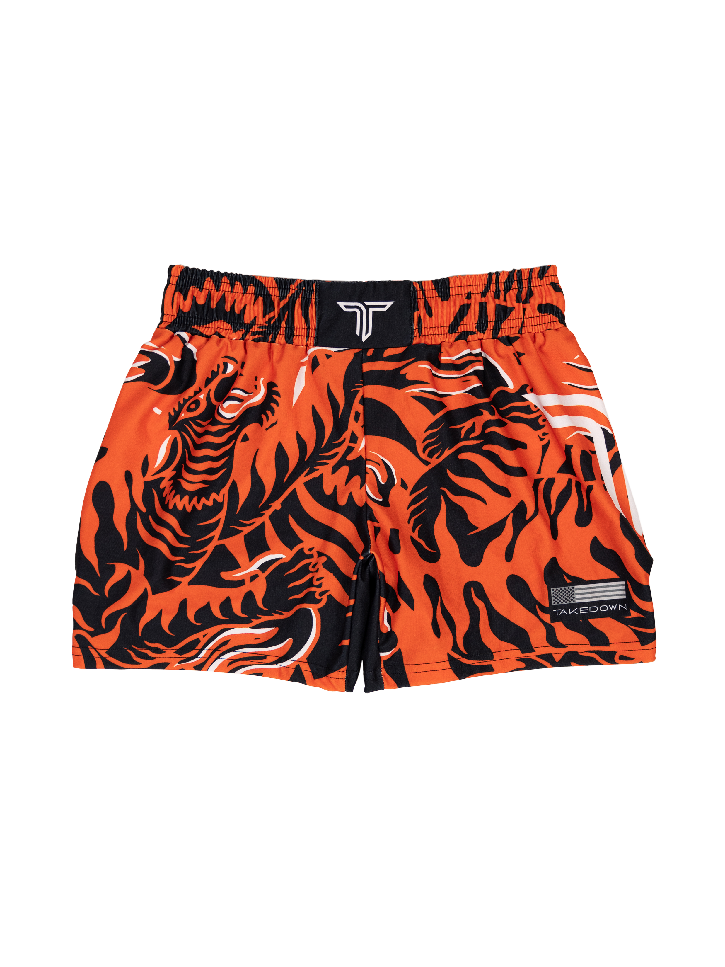 'Tiger Fight' Fight Shorts - Caution Orange (5