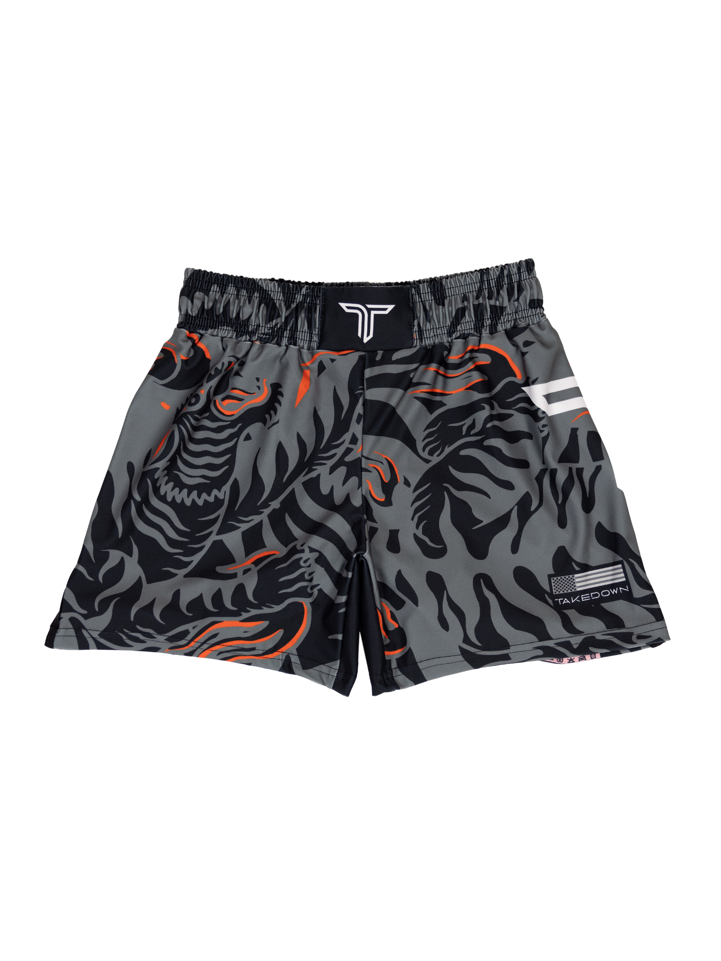 'Tiger Fight' Fight Shorts - Fire Grey (5