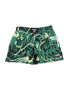 'Tiger Fight' Women's Fight Shorts - Bamboo Green (3"& 5" Inseam)