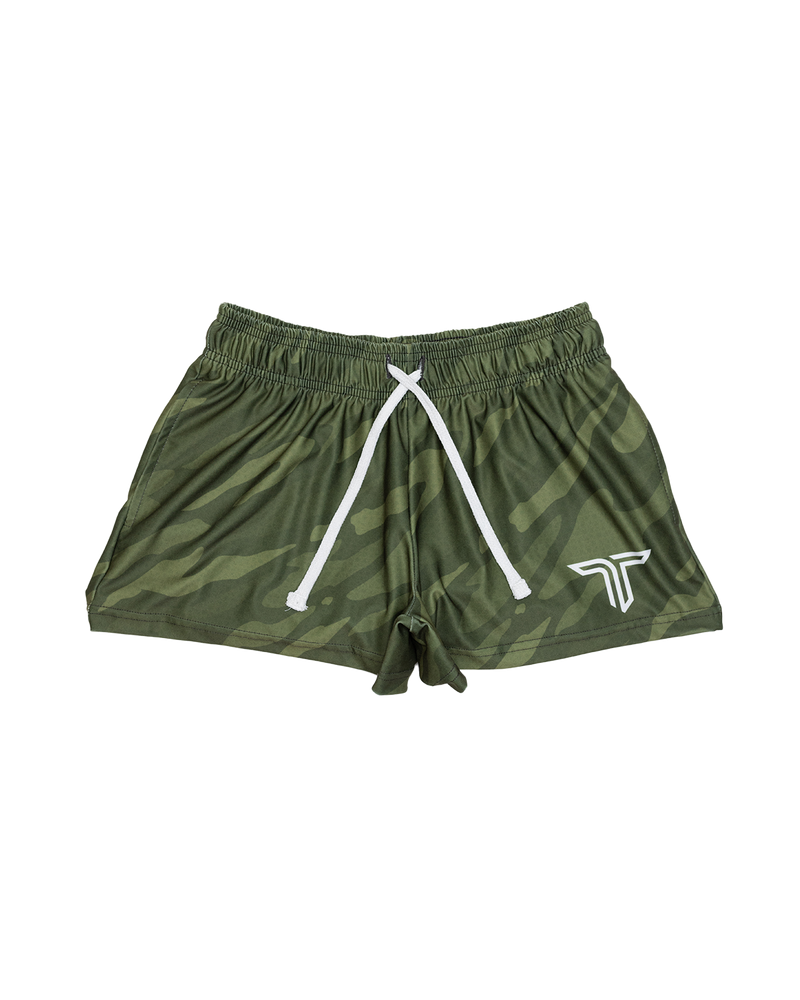 Buy the Womens Camouflage Elastic Waist Pull On Athletic Shorts