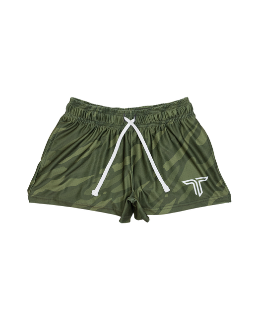 Green Ghost Camo Women's Gym Shorts (3 Inseam)