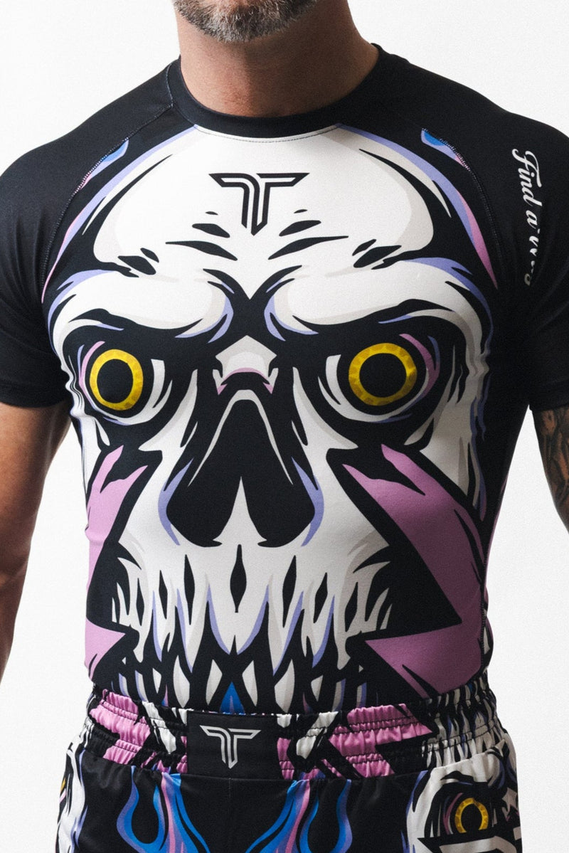 Lightning Skull Short-Sleeve Rashguard