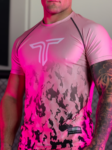 Particle Camo Raglan T-Shirt - Malibu Pink