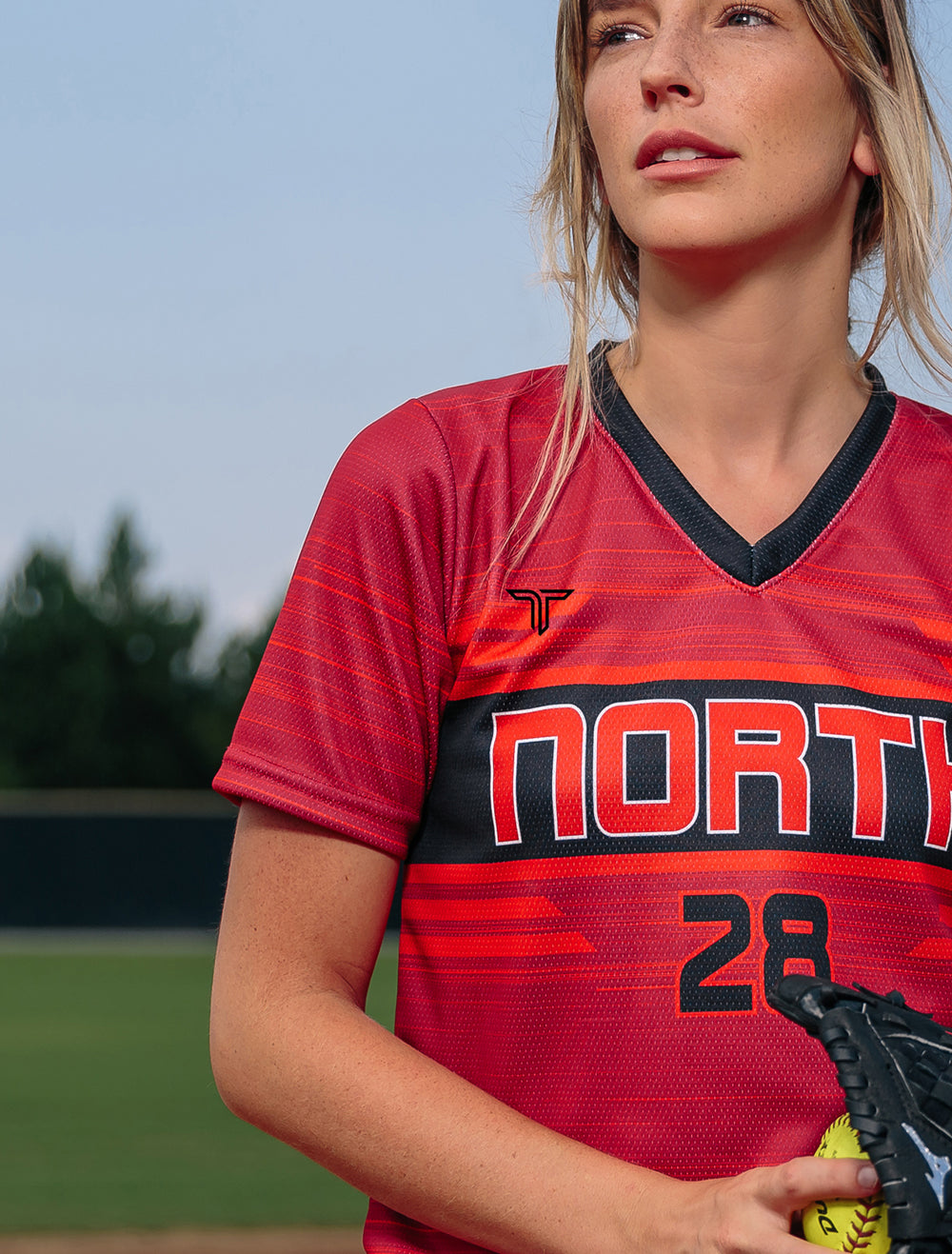 Ladies FreeStyle Sublimated Two-Button Softball Jersey