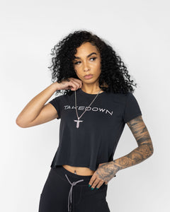 Cropped Logo Tee Black