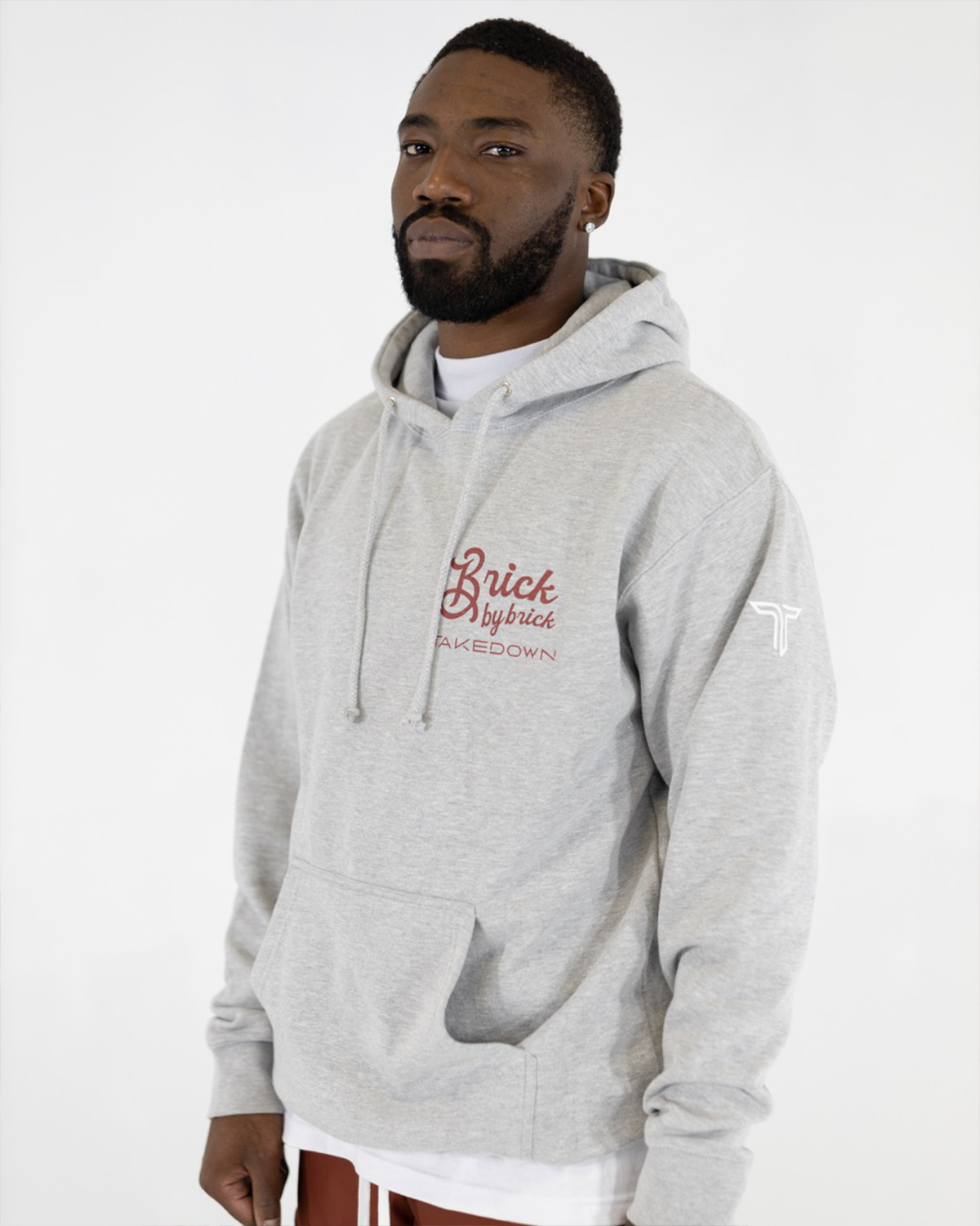 Brick By Brick Boxing Graphic Hoodie Grey