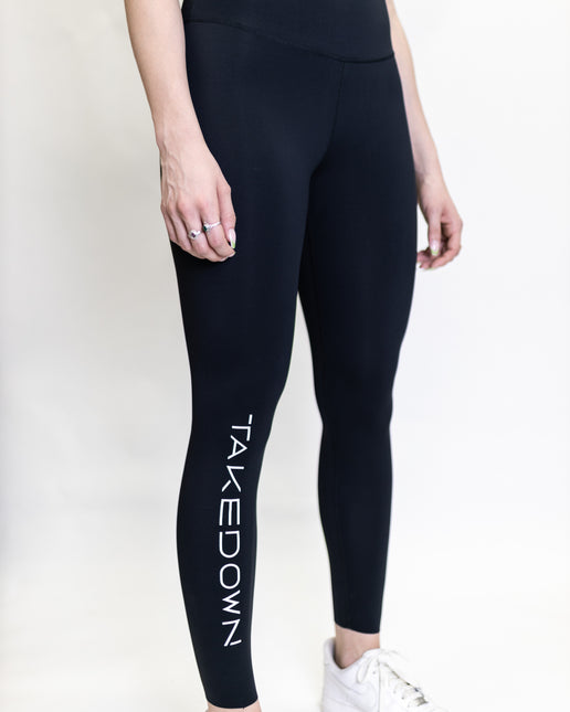 High Waist Power Tech Legging Black Reflective Logo – Takedown Sportswear