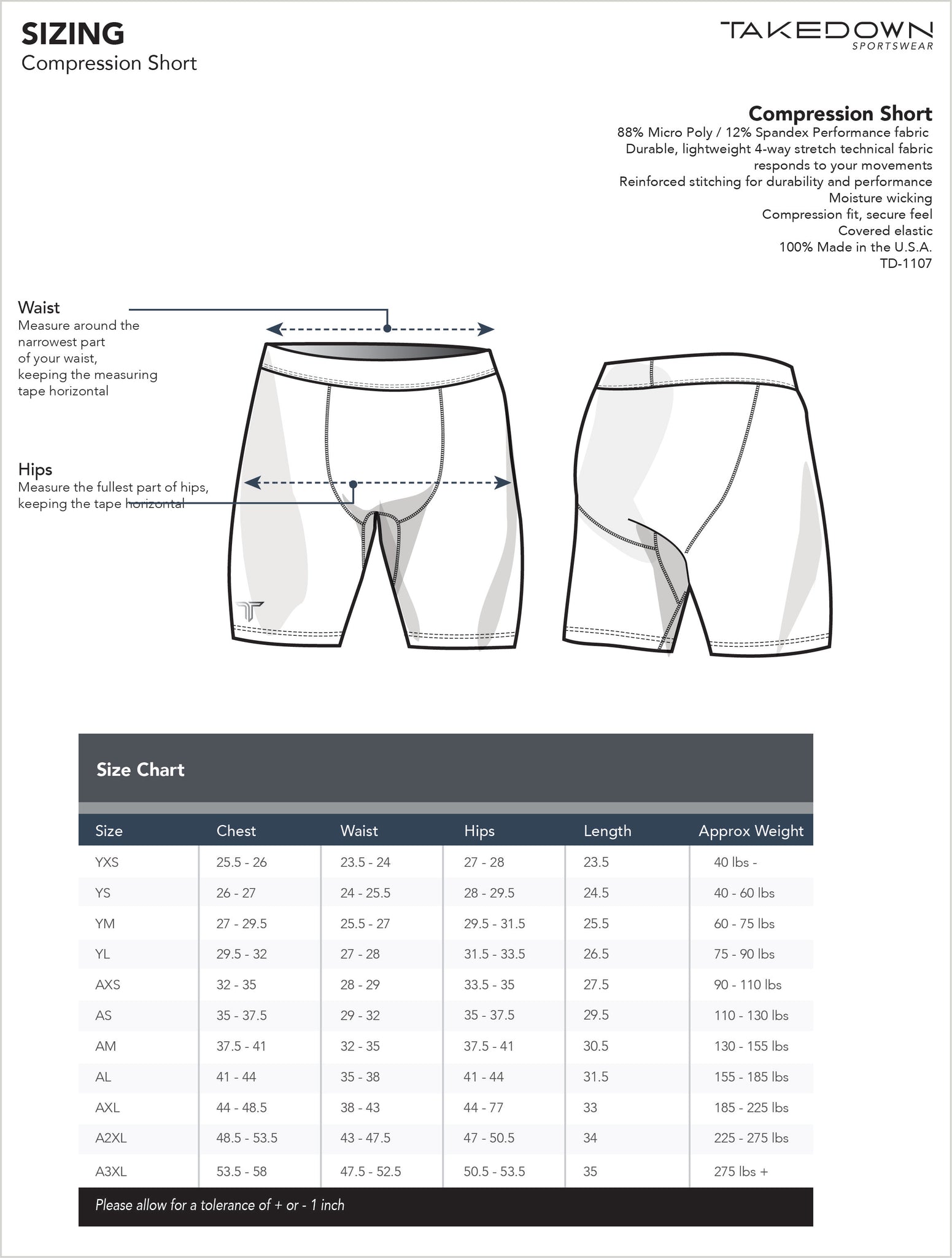 TD-CS-001 360° Custom Compression Shorts