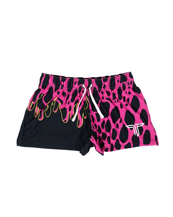 Hot Pink Wildfire Women's Gym Shorts (3